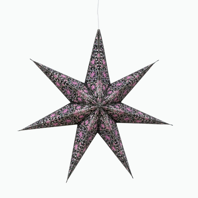 Adventsstjerne Cathedral Svart/Rosa 38 cm