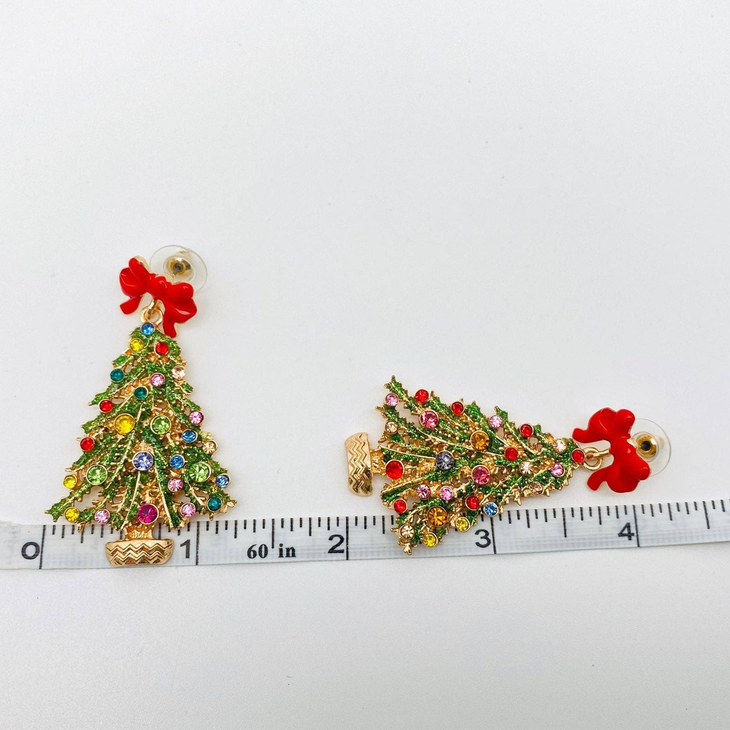 Christmas Tree Bow Earrings