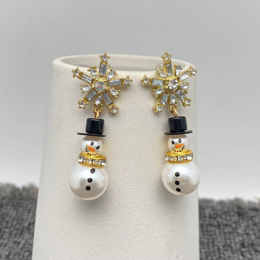 Snowman Snowflake Earrings