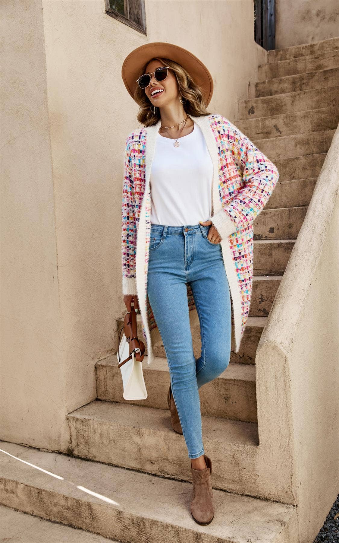 Cream Boucle Cardigan