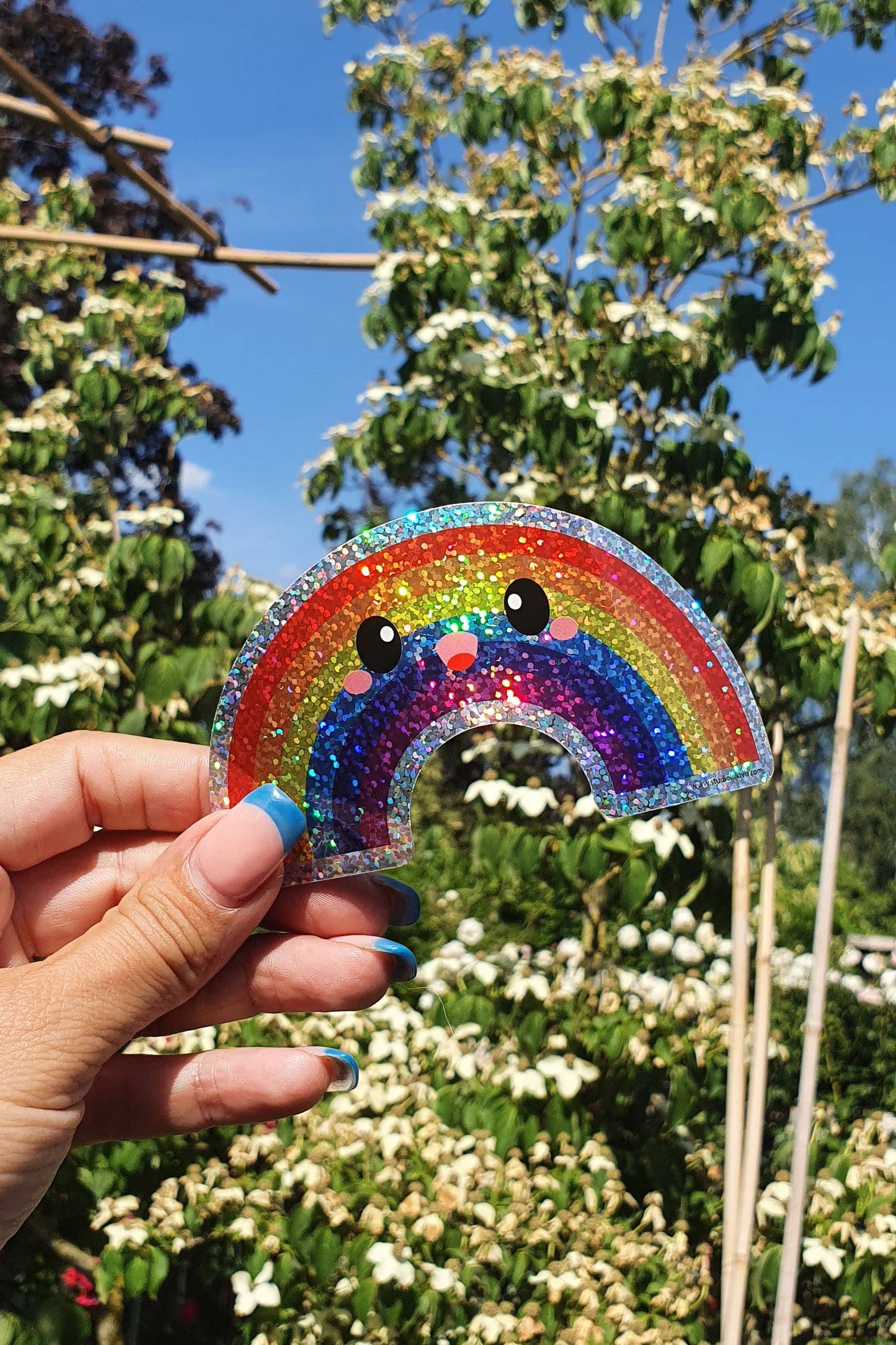 Glitter Rainbow Klistremerke