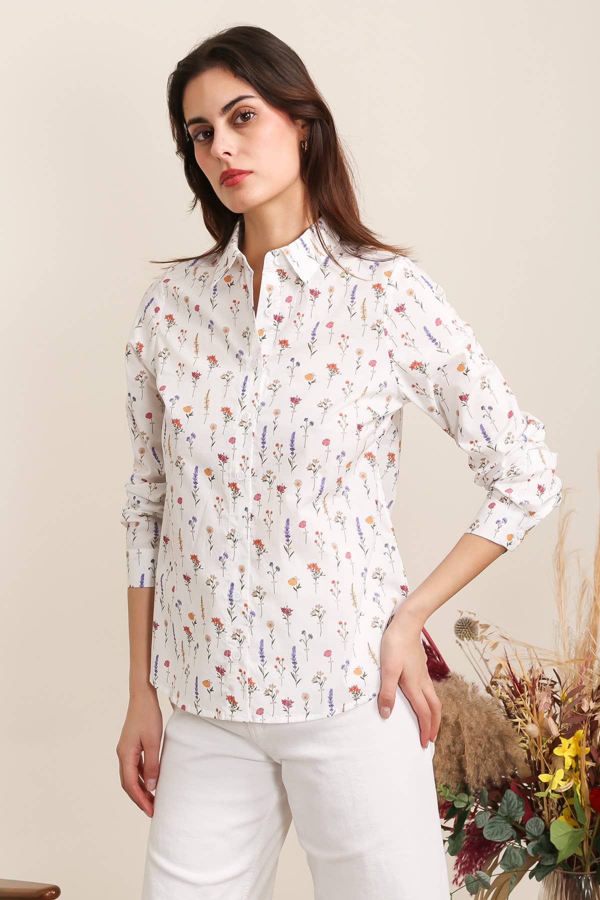 Floral Skjorte