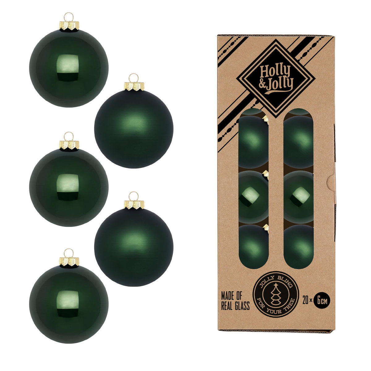 Glasskuler Loden green 6 cm