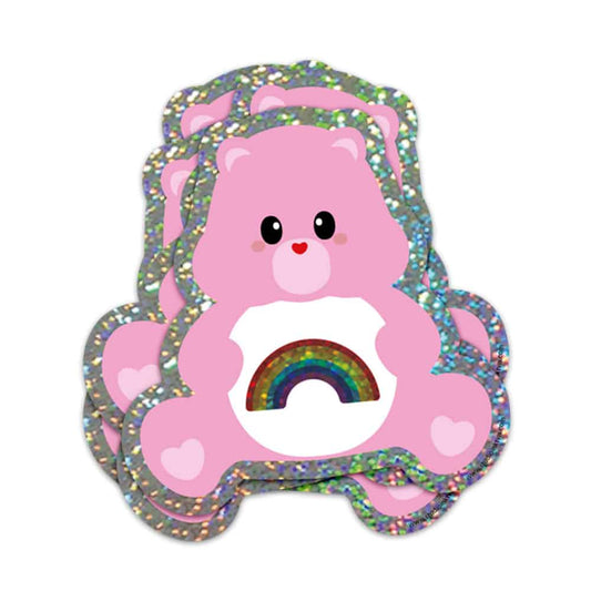 Pink Care Bear Klistremerke