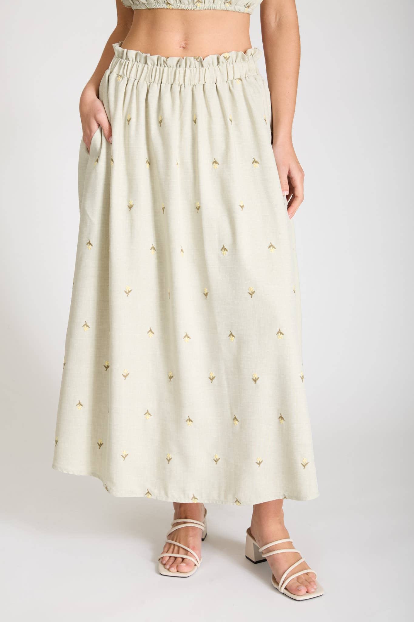 Floral Ruffle Midiskirt