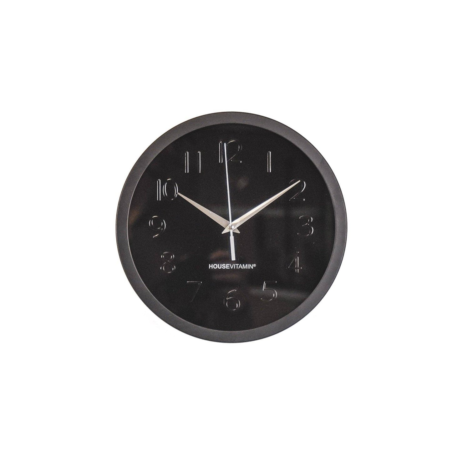 Veggklokke Metal Black