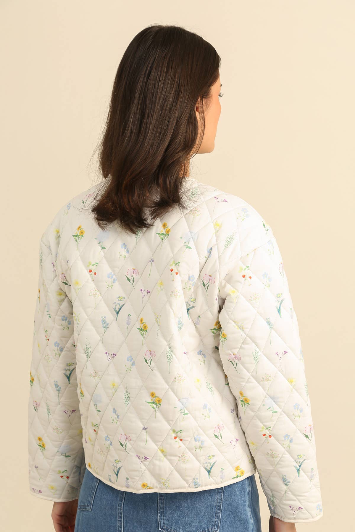 Quilted Floral Jakke