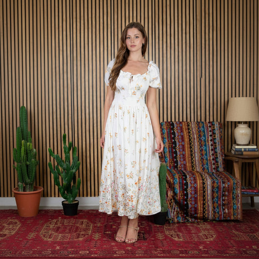 Falling Floral Midikjole