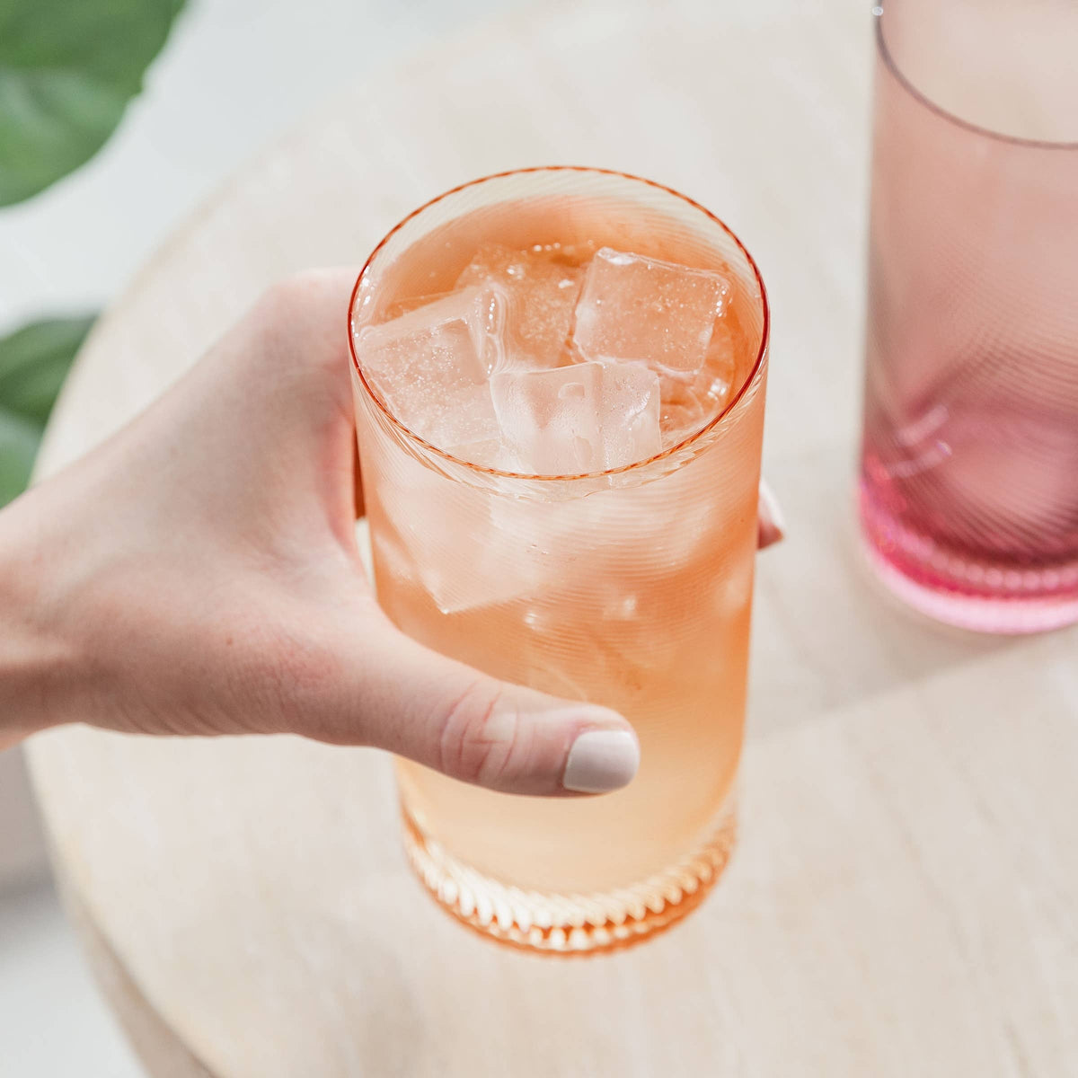 Twist Highball Tumblers Pink