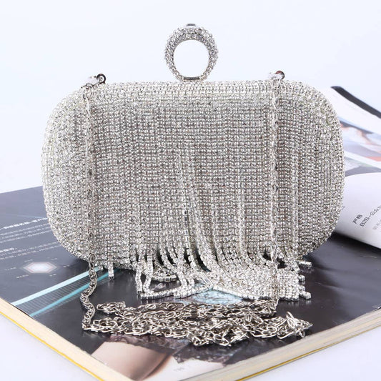 Tassels crystal clutch