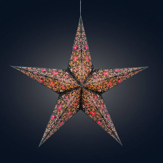 Adventsstjerne Cathedral Svart/Rosa 58 cm