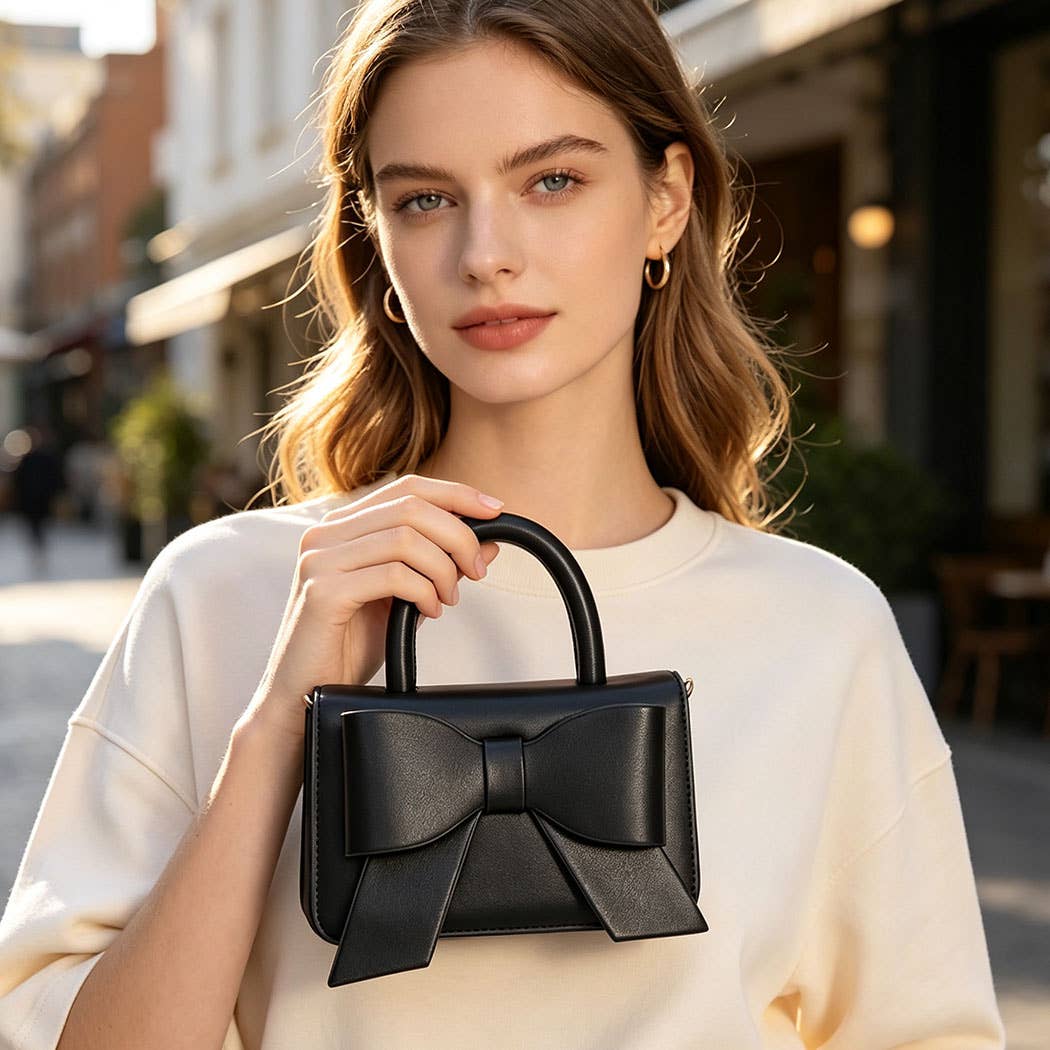 Ribbon Top Handle Bag