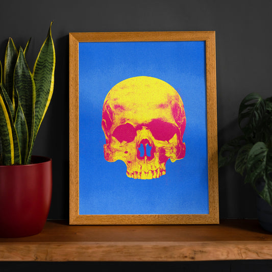 Pop Art Skull Blue Plakat