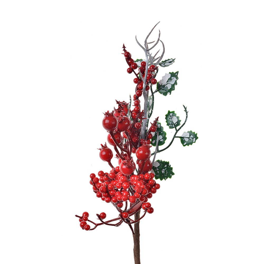 Red Plastic Plant 34 cm