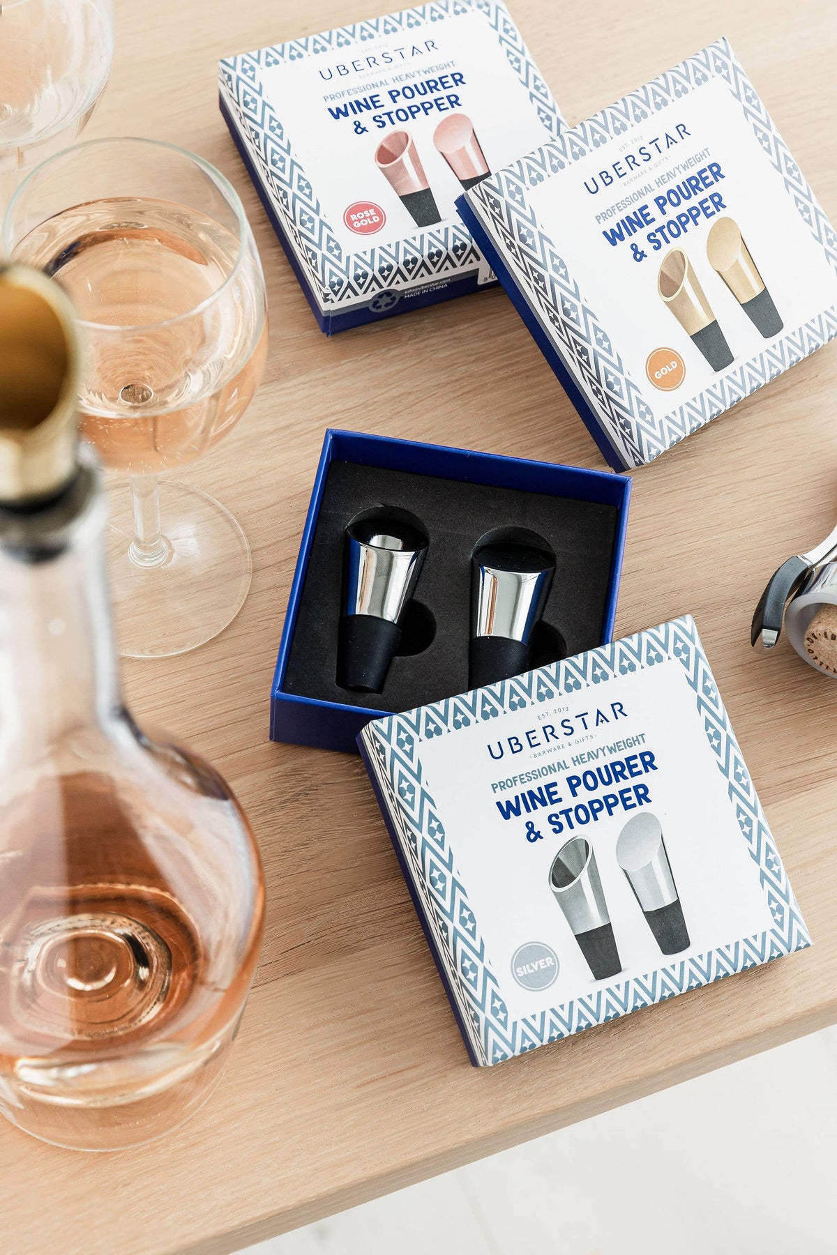 Wine Pourer and Stopper Duo Gull