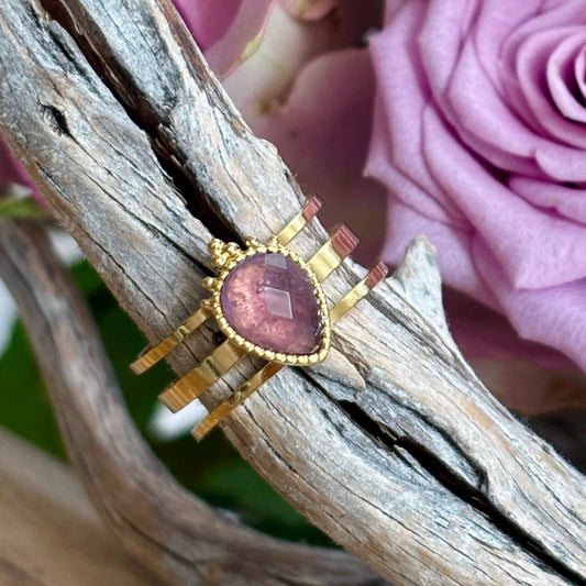 Amethyst Triple Band Ring  