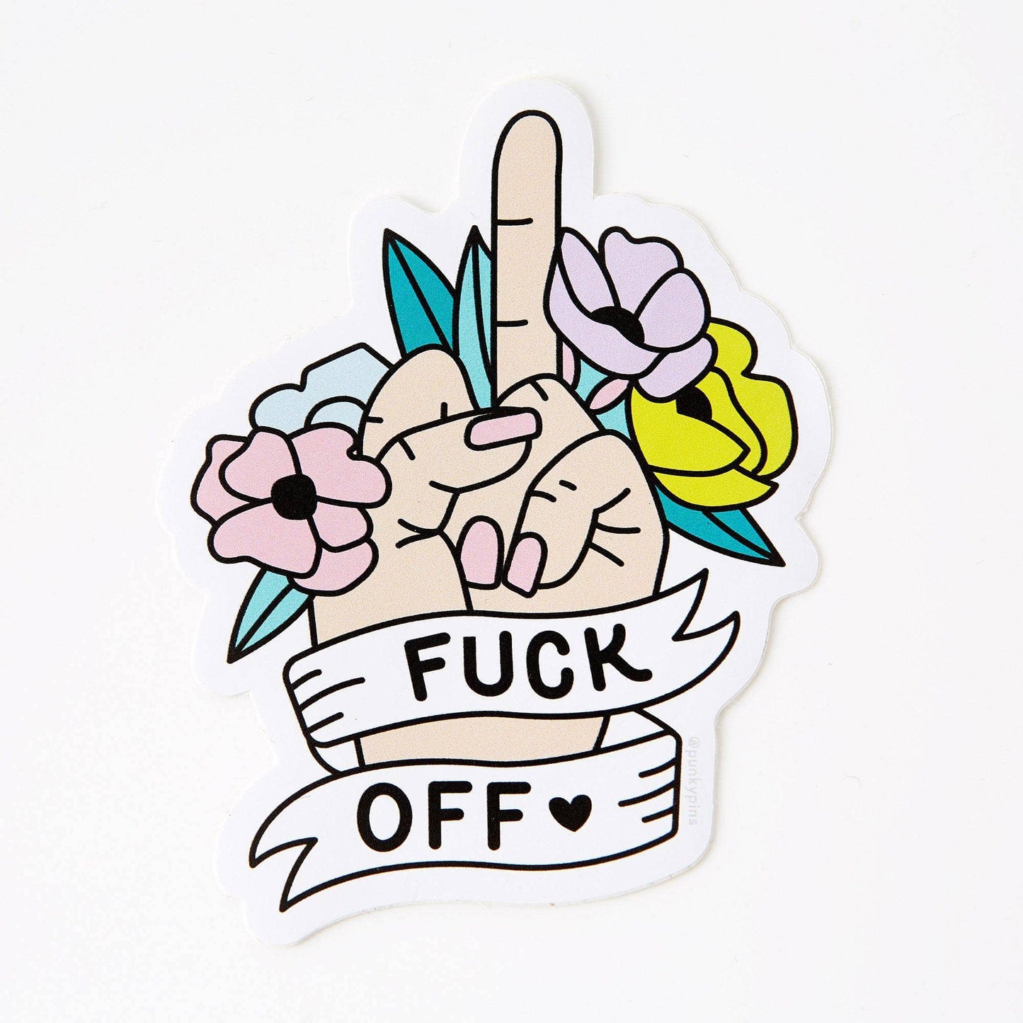 Fuck Off Floral Klistremerke