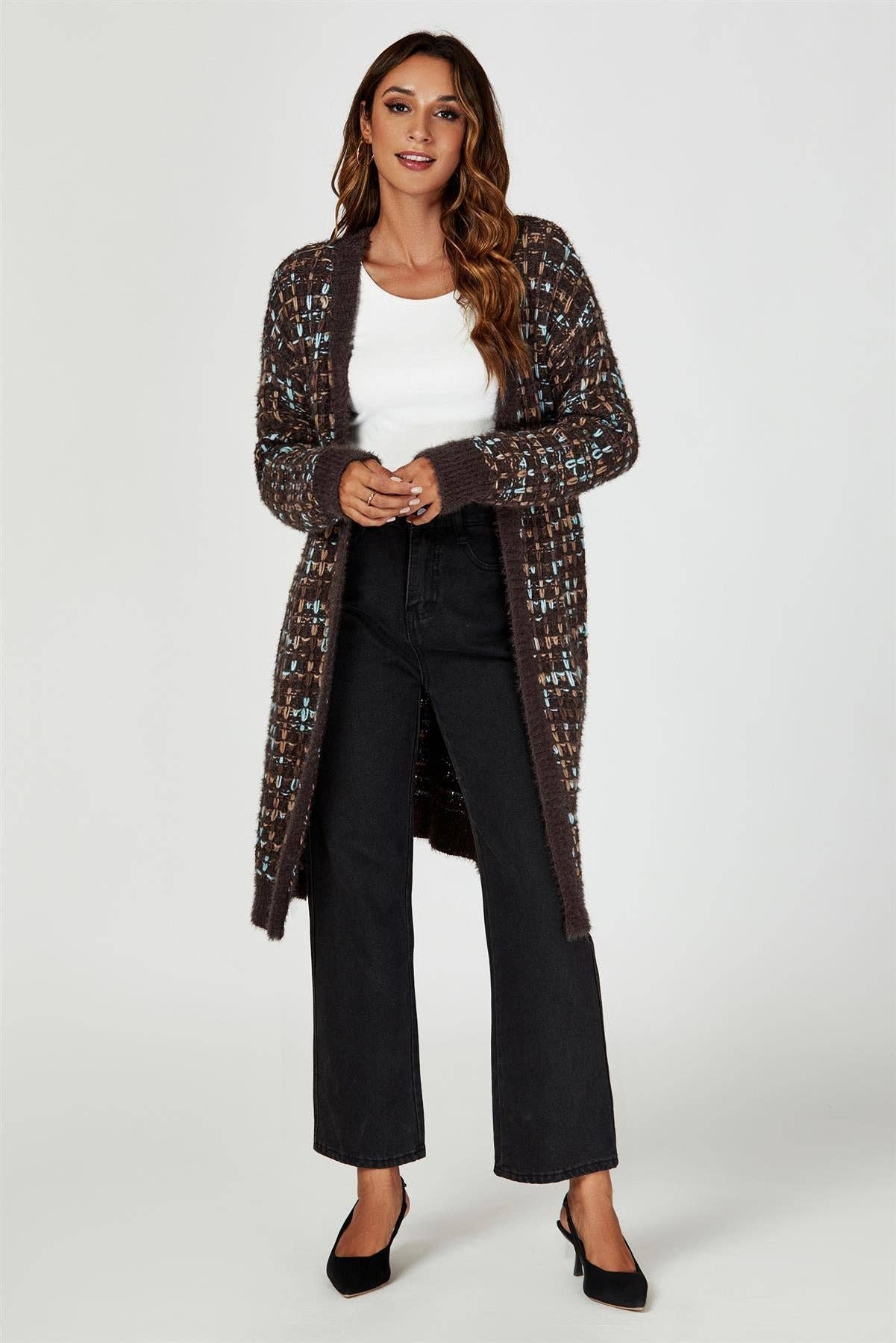 Boucle Check Cardigan