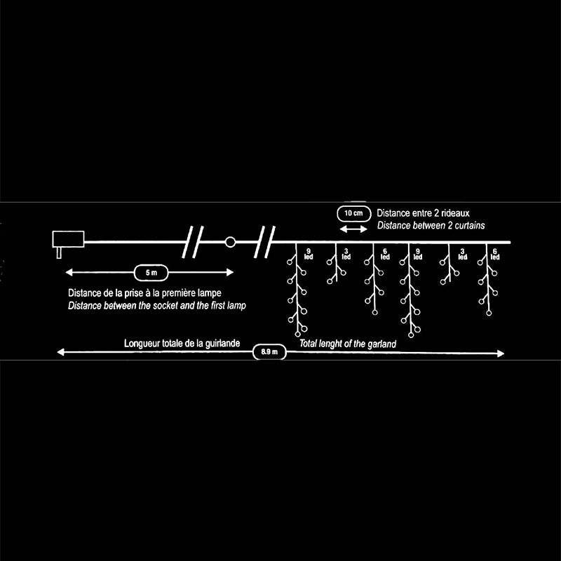 Curtain Lyslenke 240 LED