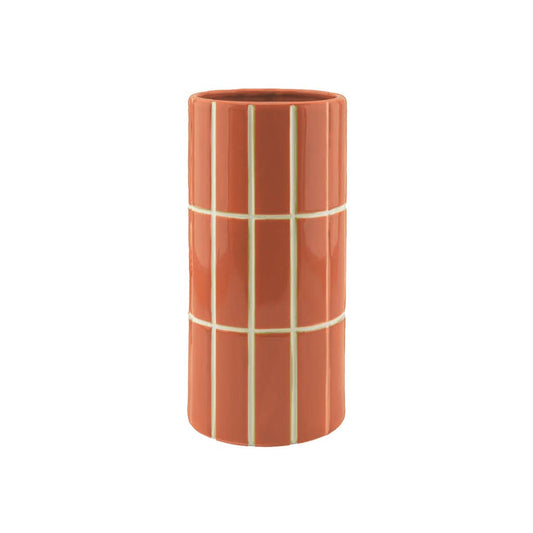 Orange tile vase