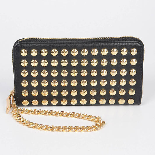 Studded Wallet With Chain