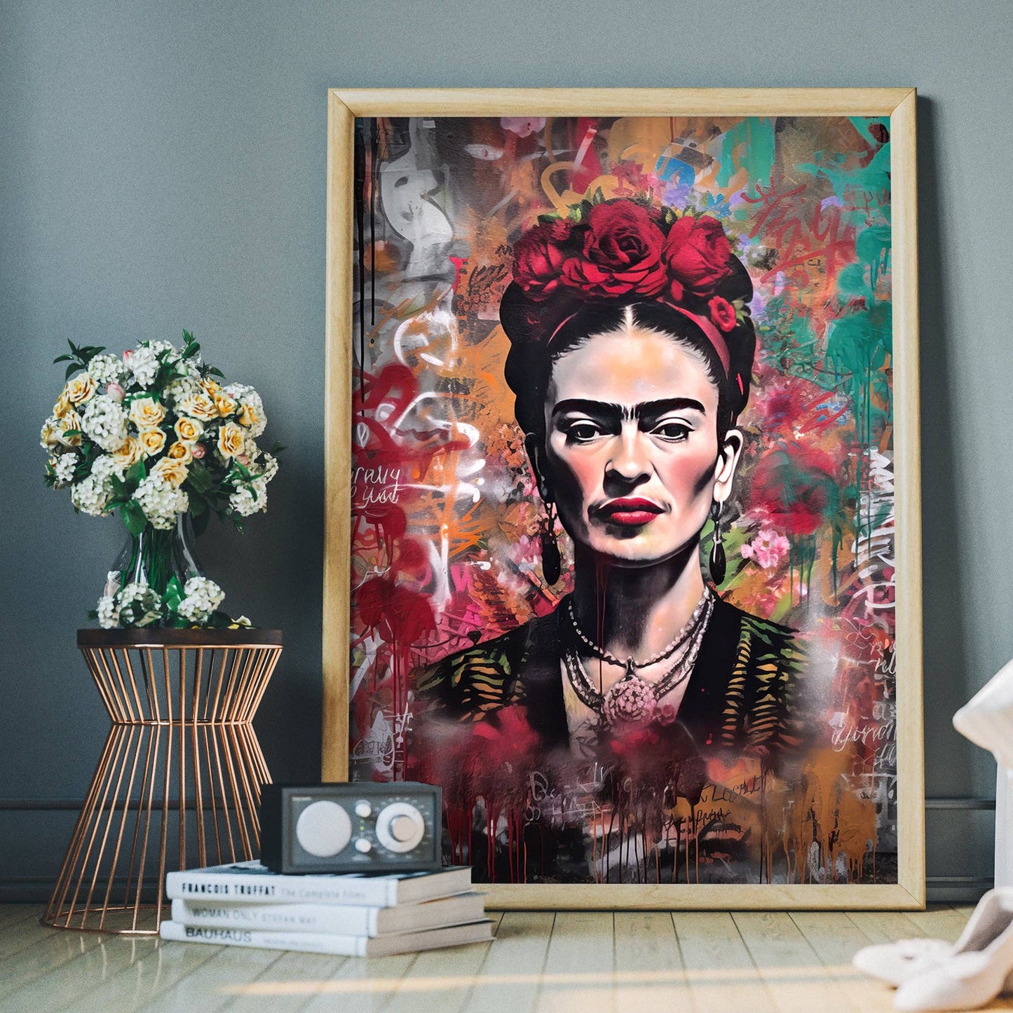 Frida Kahlo Graffiti Plakat