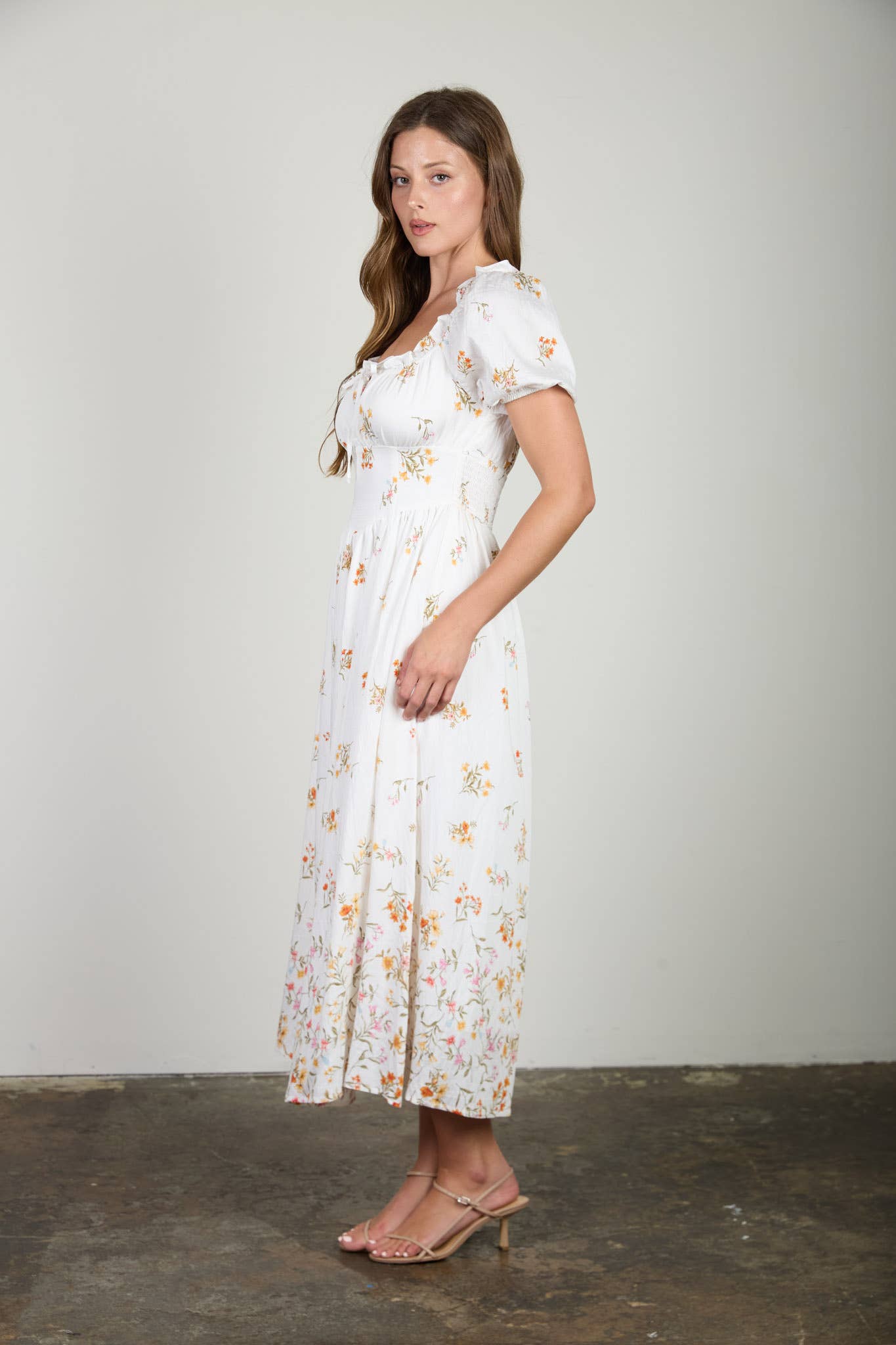 Falling Floral Midikjole