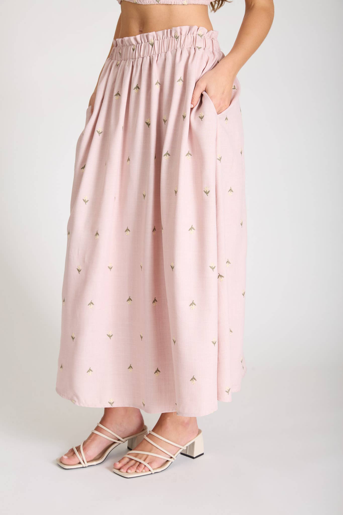 Floral Ruffle Midiskirt