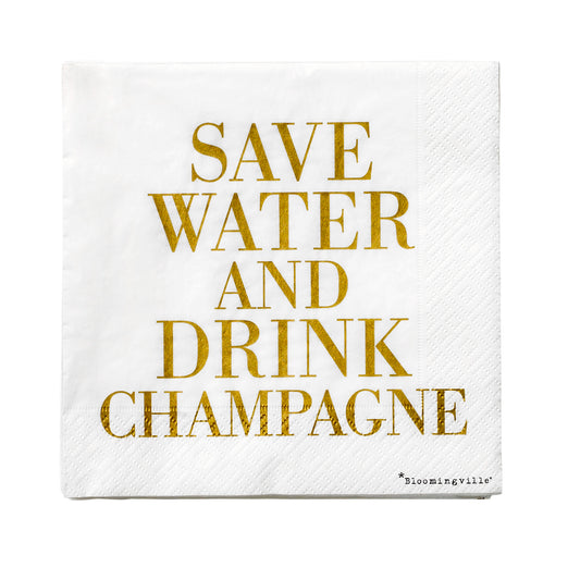 Save Water Drink Champagne Servietter
