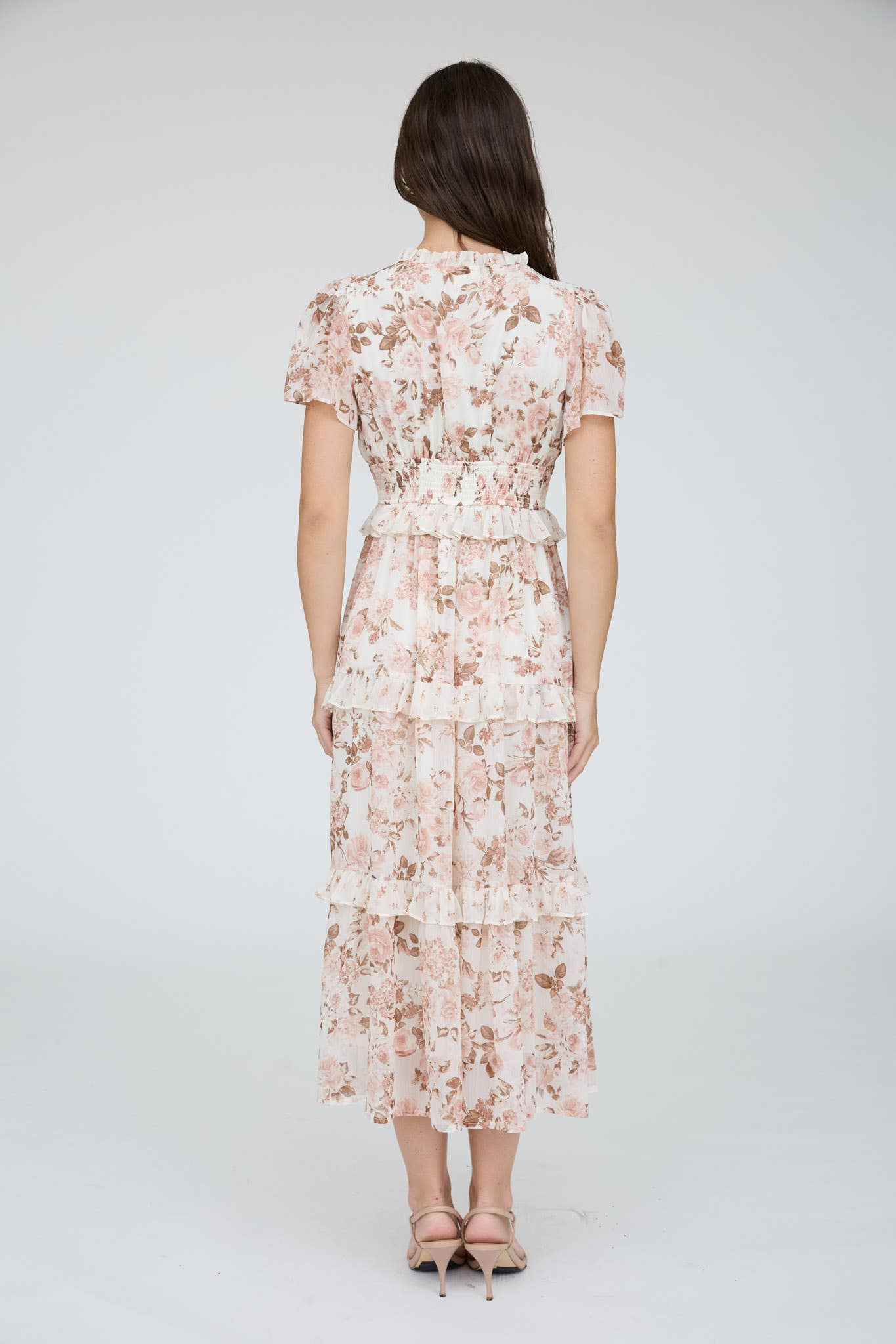 Floral V-Neck Midikjole