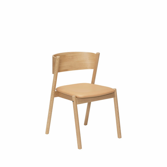 Oblique Spisestol Natur Sete