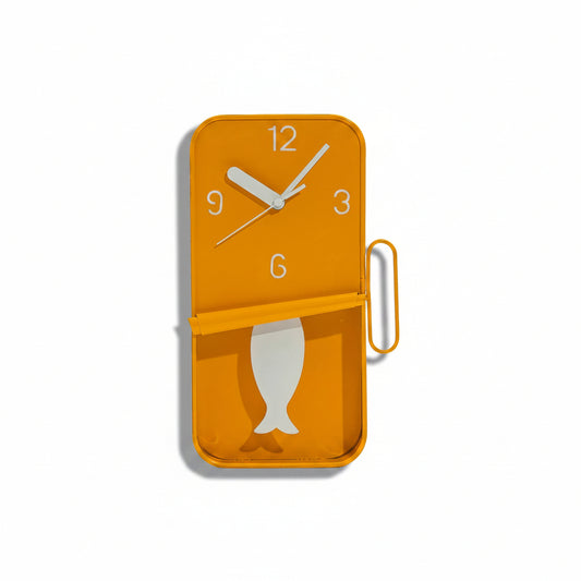 Orange Sardine Tin Wall Clock