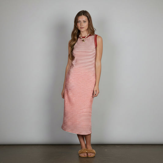Stripe Knit Midikjole