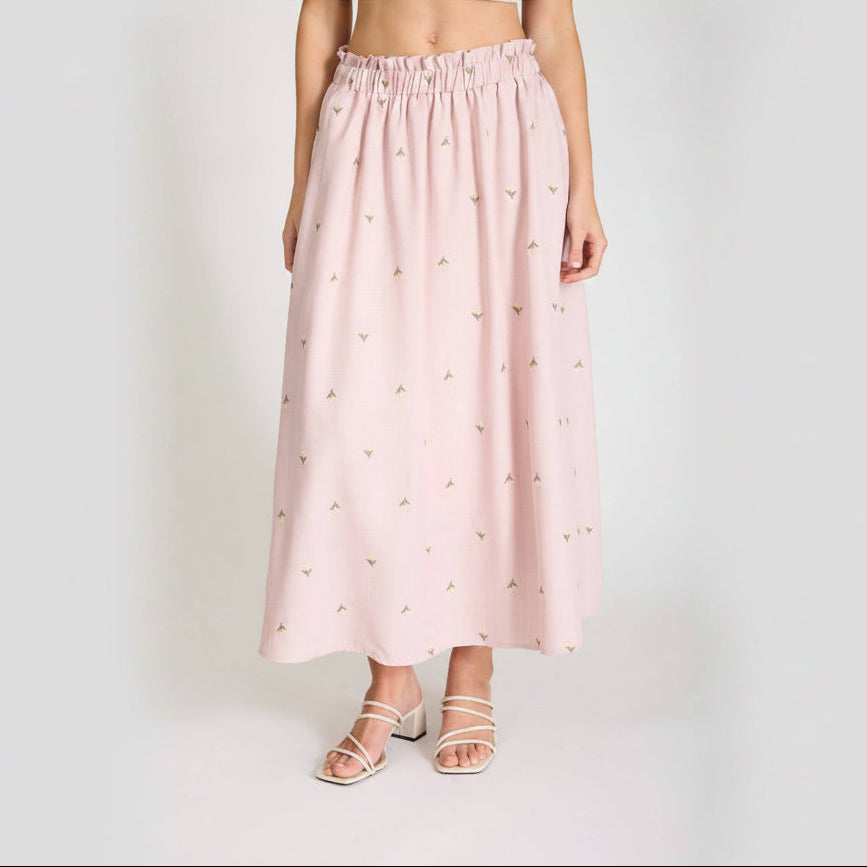 Floral Ruffle Midiskirt