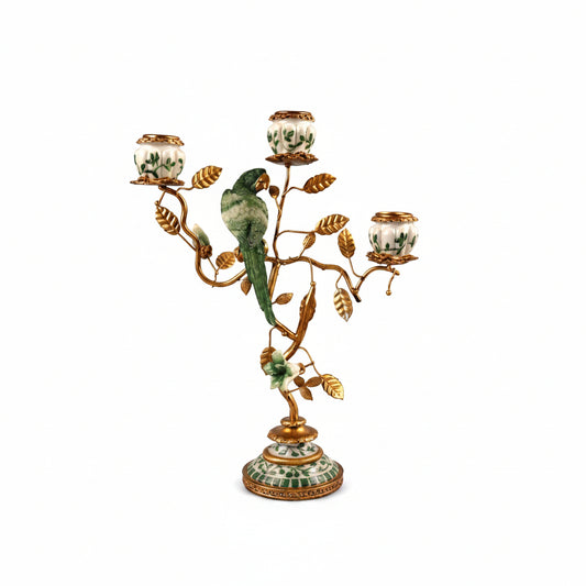 Antiqued Parrot Branch Lysholder