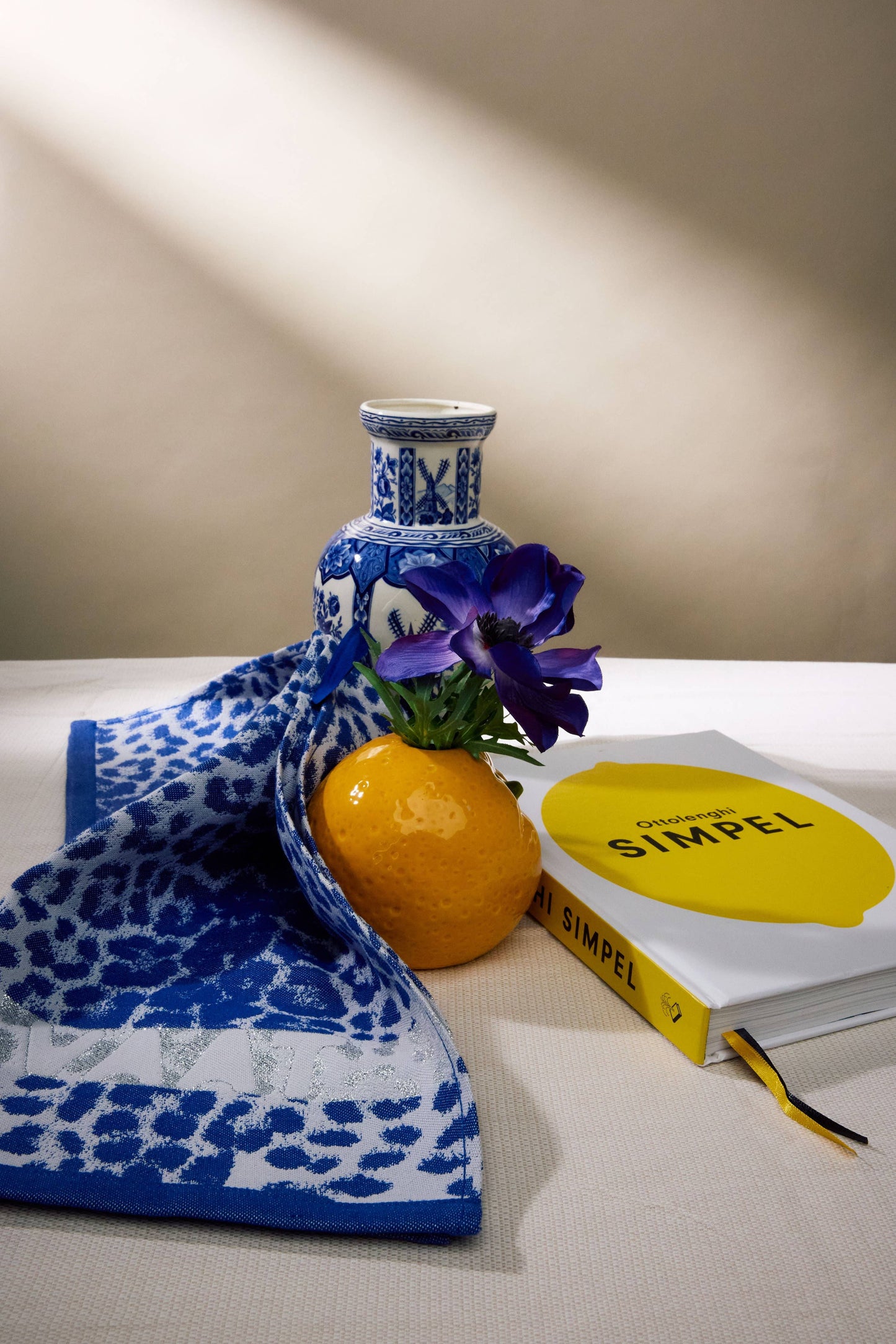 Gavesett kjøkkenhåndklær Leopard royal blue
