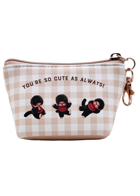 Monchhichi-Kun Gingham Pouch