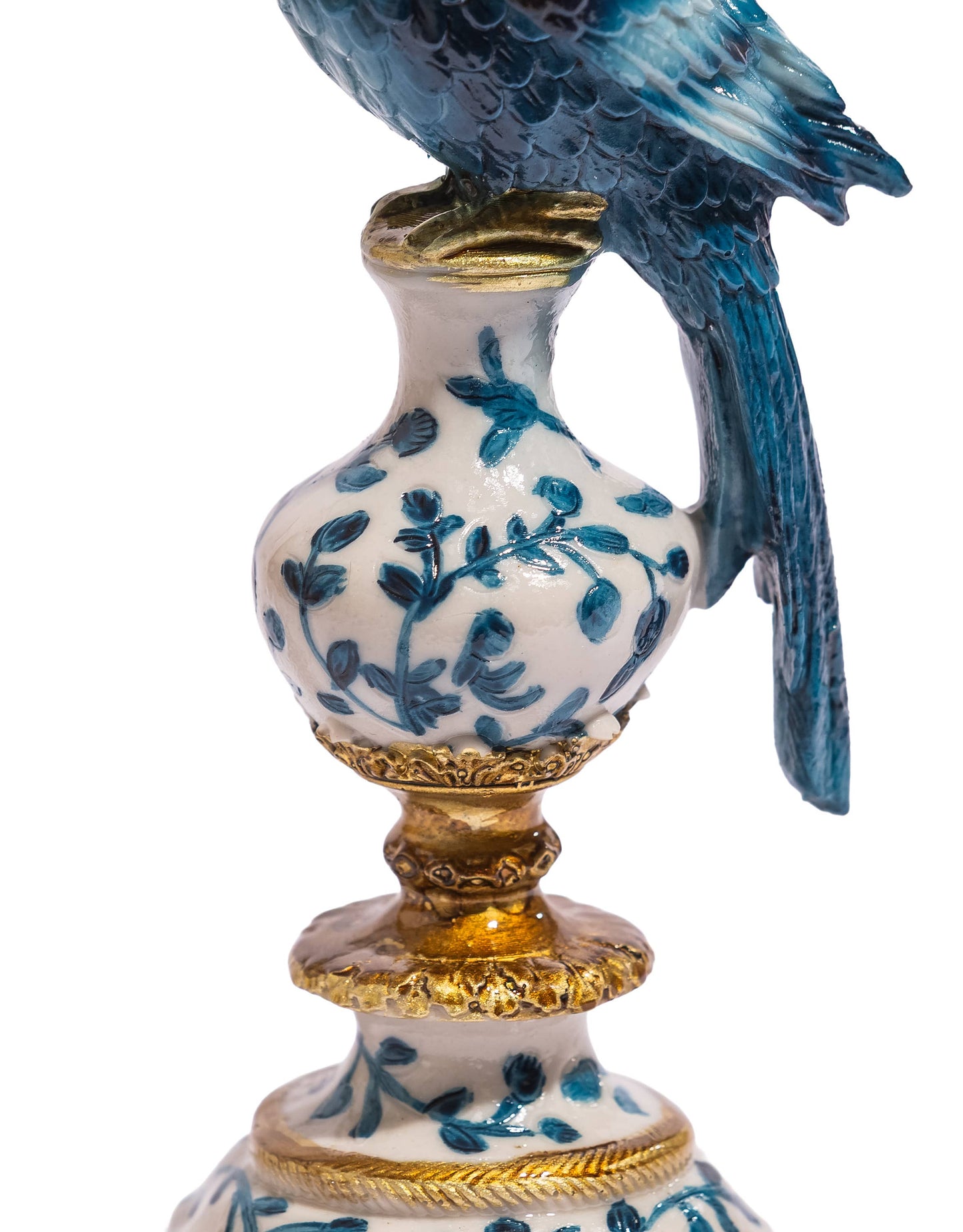 Blå Antique Parrot Lysholder