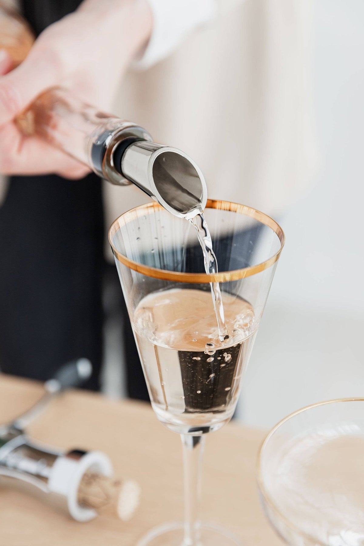 Wine Pourer and Stopper Duo Sølv