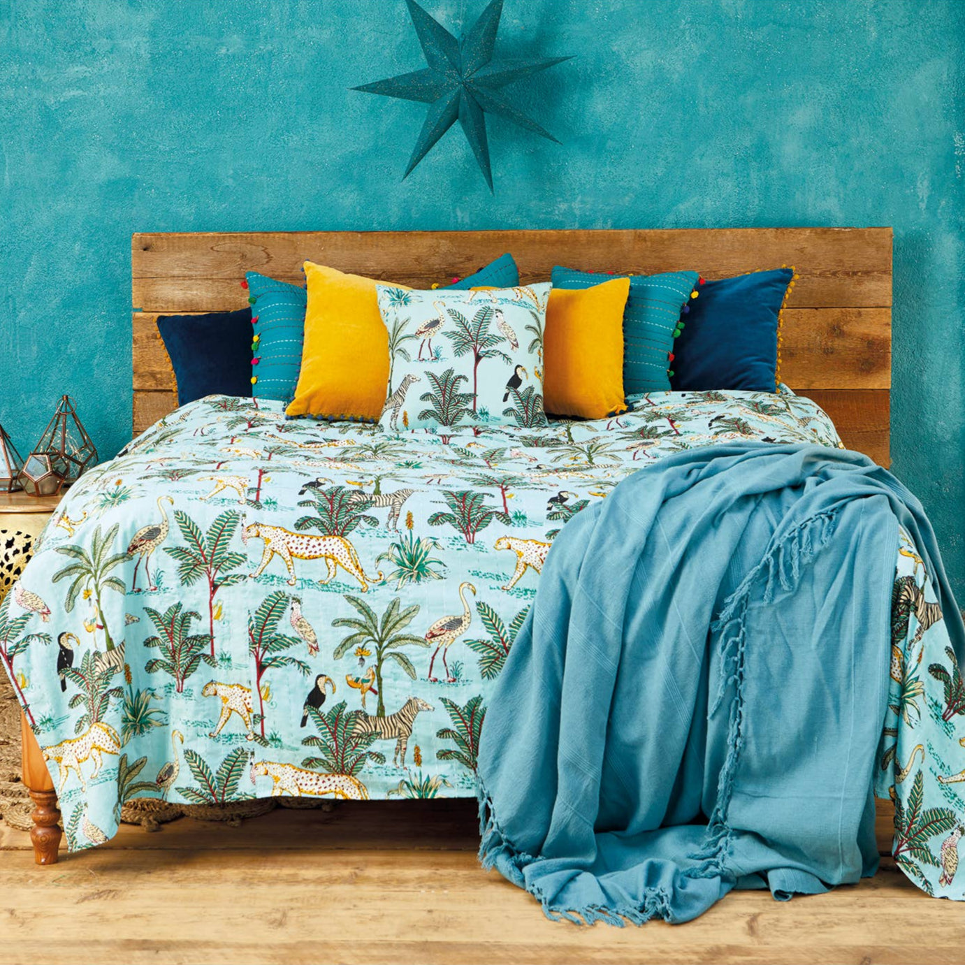Jungle Print Jade Sengeteppe