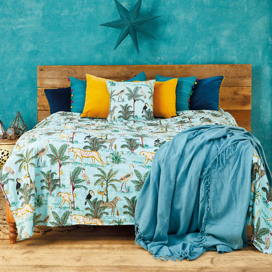 Jungle Print Jade Sengeteppe