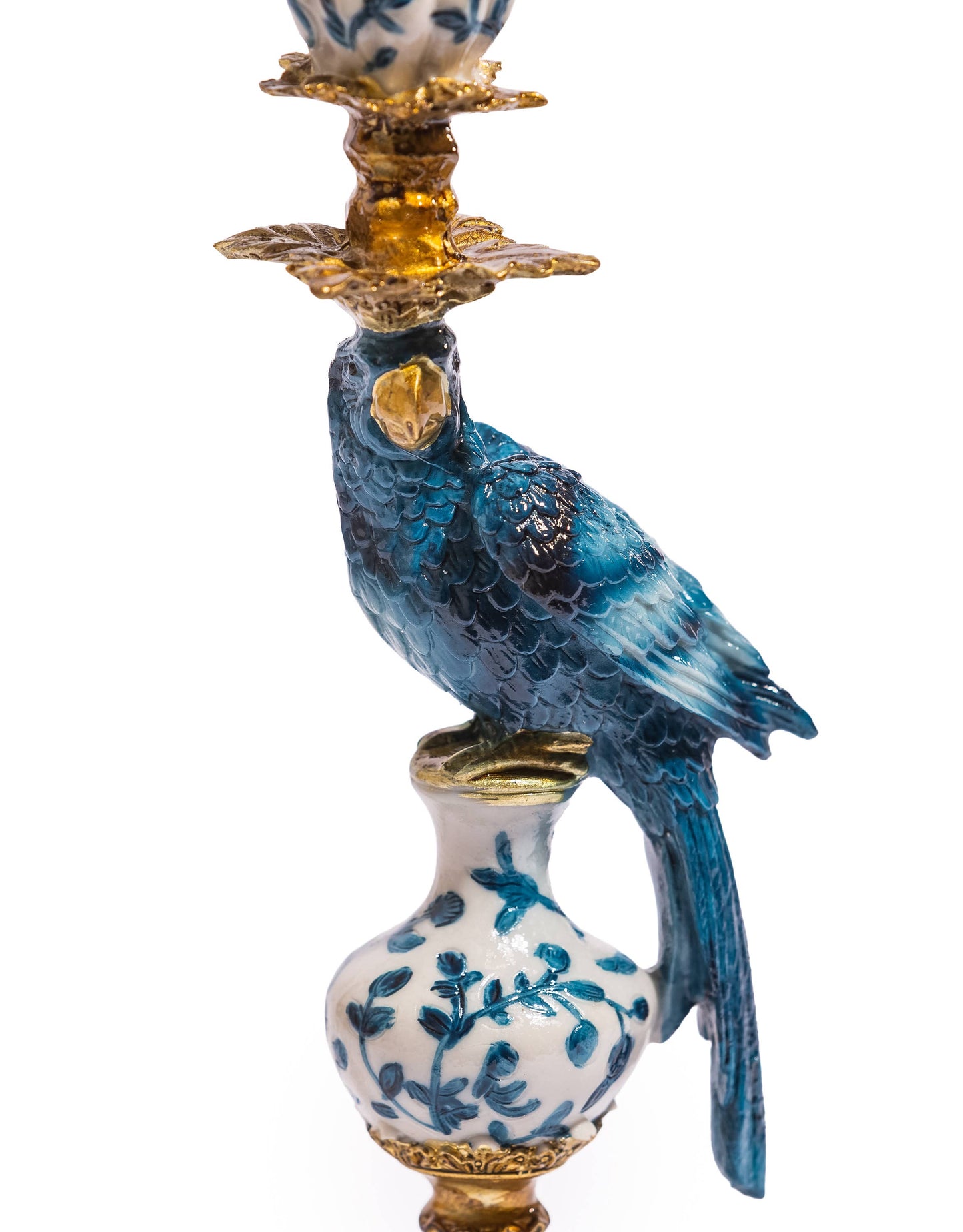 Blå Antique Parrot Lysholder