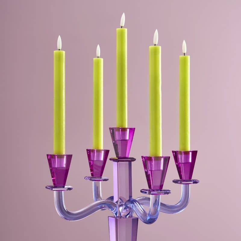 Fancy Crystal Candelabra Purple