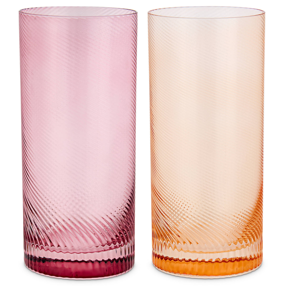 Twist Highball Tumblers Pink