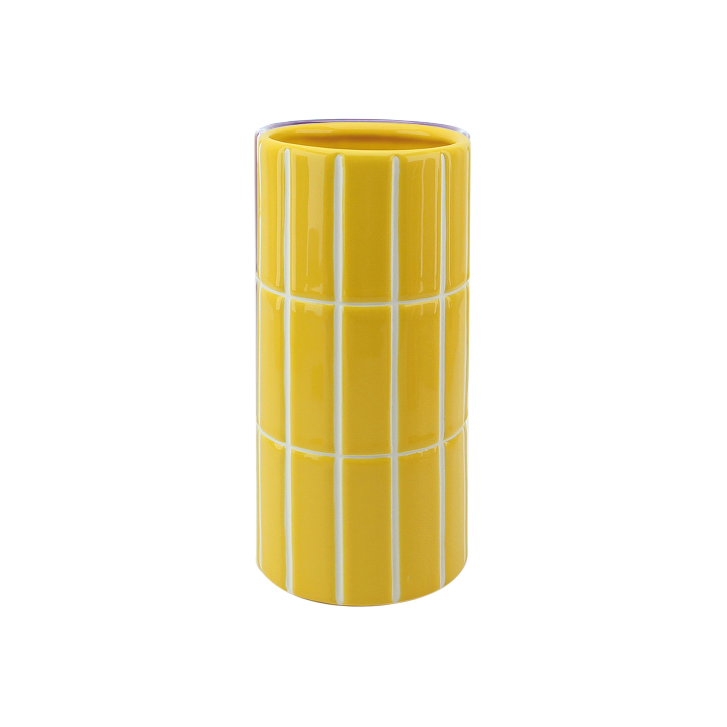 Yellow tile vase