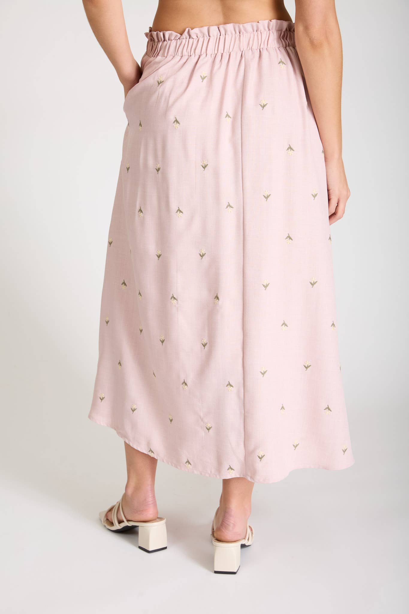 Floral Ruffle Midiskirt