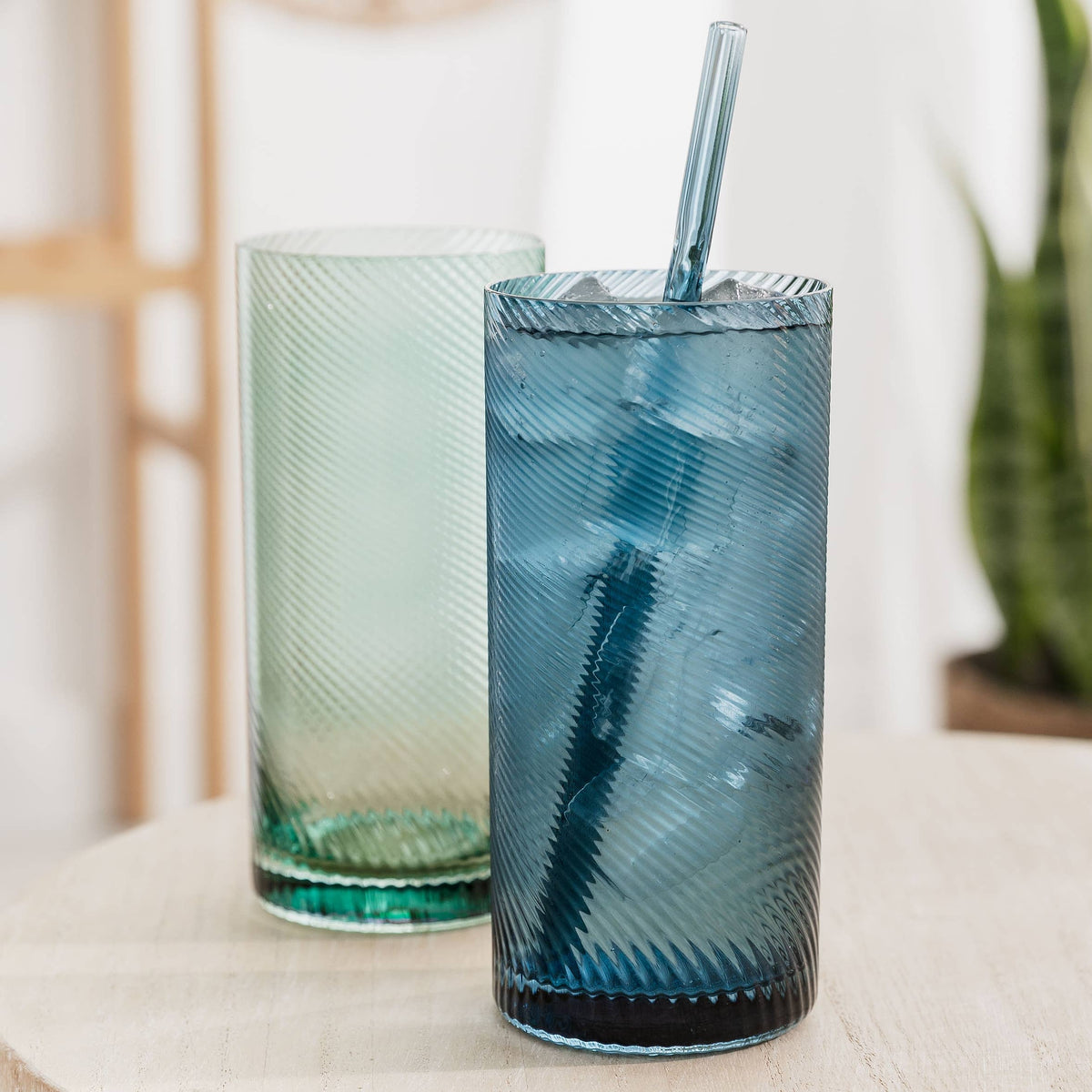 Twist Highball Tumblers Blue