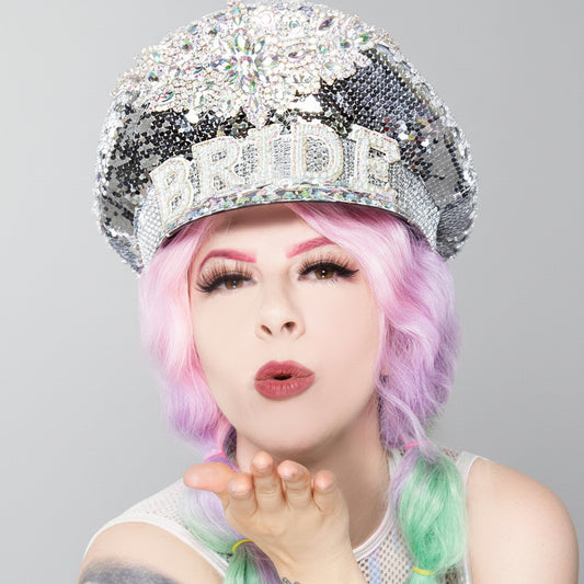 Electric Bride Sequin Hat
