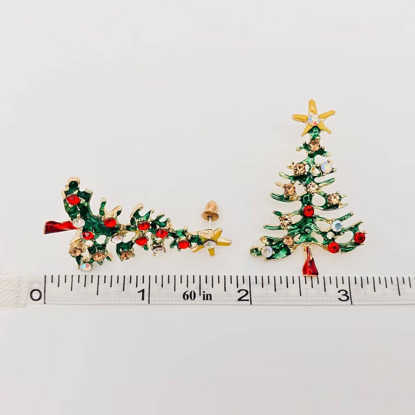 Rhinestone juletre øredobber