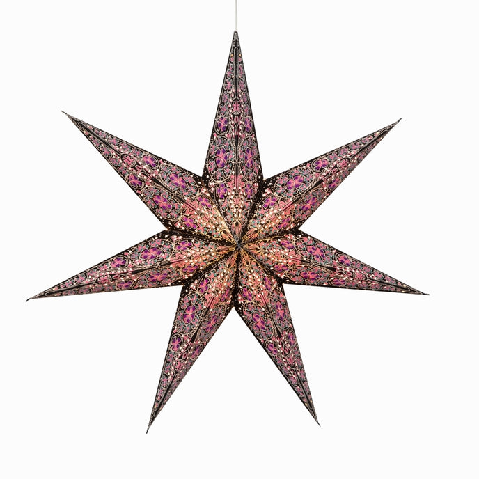 Adventsstjerne Cathedral Svart/Rosa 58 cm
